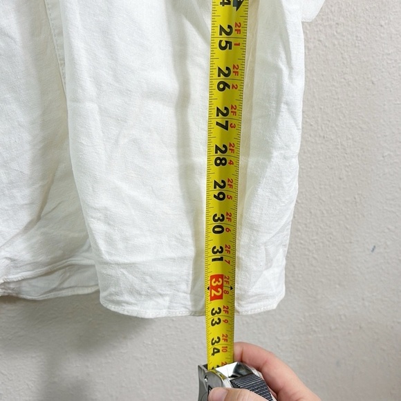 Zara Linen Blend Button Down Shirt Dresss in off white size medium - Picture 11 of 14